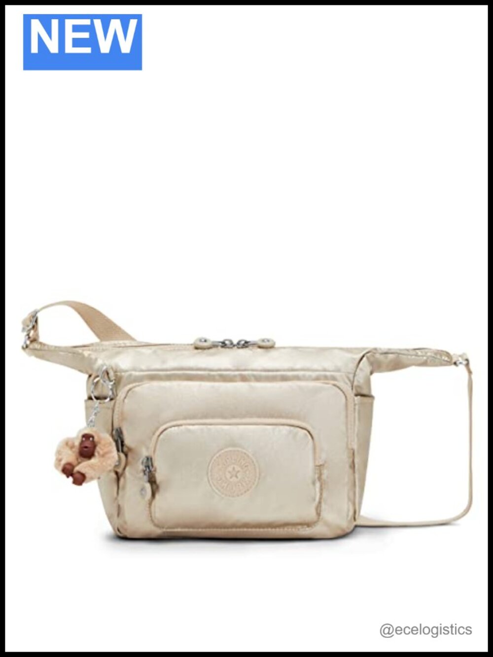Women's Crinkle Nylon Crossbody Bag with Adjustable Strap